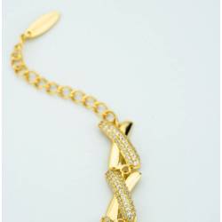 Bracciale Bottega Boccadamo BBR151D placcato oro giallo intreccio in parte liscia e in pavè di zirconi