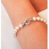 Bracciale Bottega Boccadamo BBR138M Filo Perle SW con Moschettone in Argento e pavè di zirconi