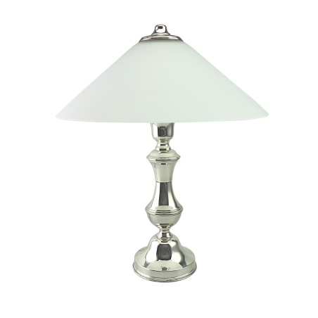 Lampada tavolo Argento 925 gr.125 con cappa in vetro
