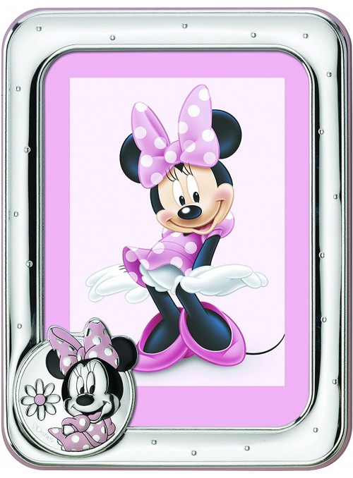 Disney Baby Topolino Mickey Mouse Cornice Porta Foto in Argento e Applicazioni 3D a Colori da Tavolo o Comodino per la Cameretta del Bambino perfetta come Idea Regalo Battesimo o Compleanno 
