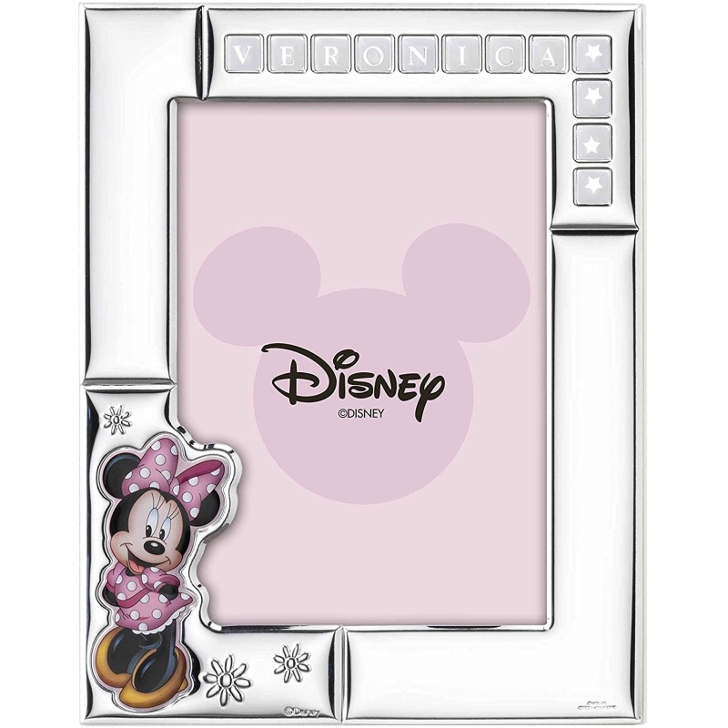 Cornice Minnie portafoto  Disney  Nome Personalizzabile cornice in argento