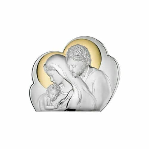 Sacra famiglia laminata Argento c/riporto dorato cod. 81245 5L
