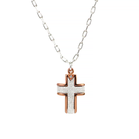 Collana con croce in bronzo luxo da uomo