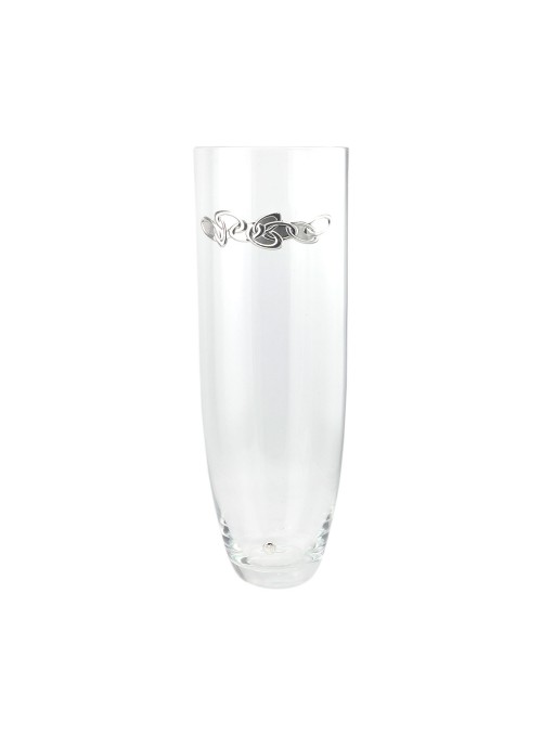 Carisma - Vaso in vetro decoro 25 esimo anniversario in argento H. 50cm - COD: 2064/2