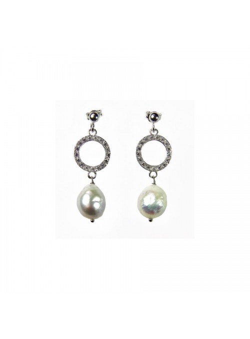 Orecchini con perle e zirconi da donna Pela barocca Marako OR1961
