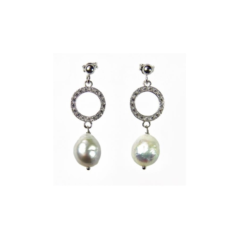 Orecchini con perle e zirconi da donna Pela barocca Marako OR1961