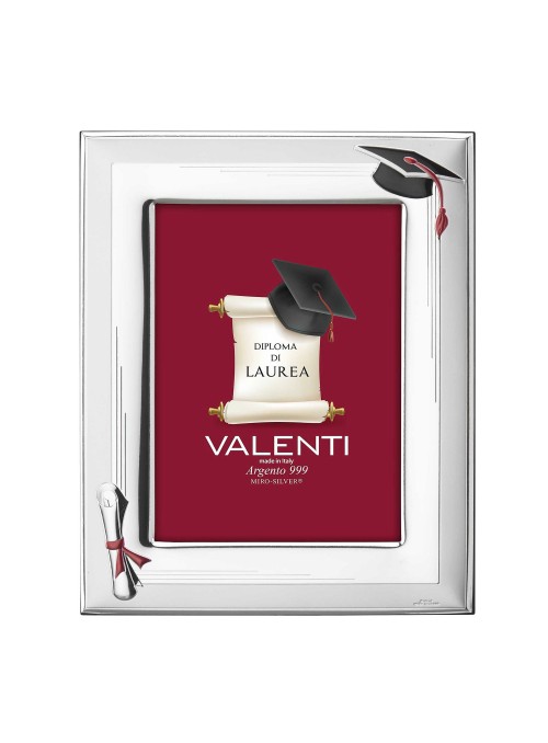 Valenti Argenti Cornice Portafoto Laurea con Cappello e Pergamena cm 13x18 COD: 51049 4L