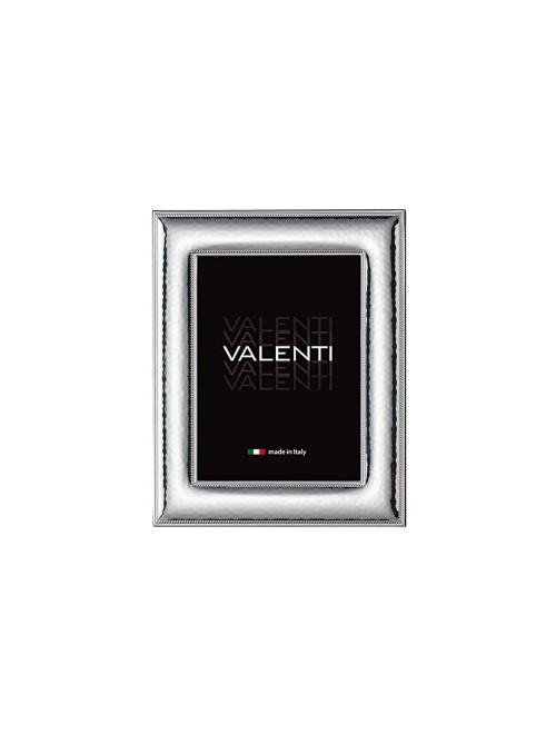 Valenti&Co - Cornice Perle Portafoto bilaminato in Argento 9x13cm. Ideale Come Regalo. cod: 12401 3L