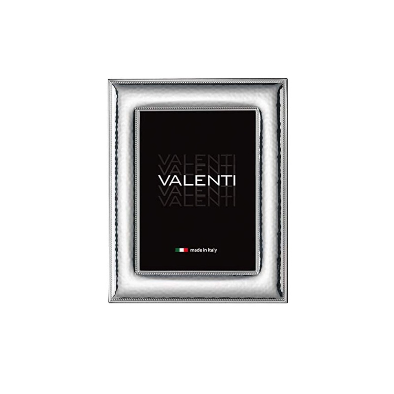 Valenti&Co - Cornice Perle Portafoto bilaminato in Argento 9x13cm. Ideale Come Regalo. cod: 12401 3L