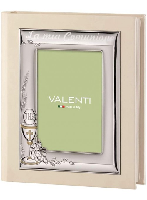 Valenti Album  Cornice Comunione con testo in pelle beige Laminato  in argento cod. 1335 2