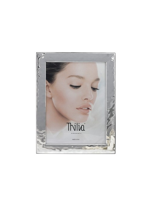 Thilia - Cornice Portafoto laminato in Argento cm 18X24 Ideale Come Regalo retro in legno COD: 452080