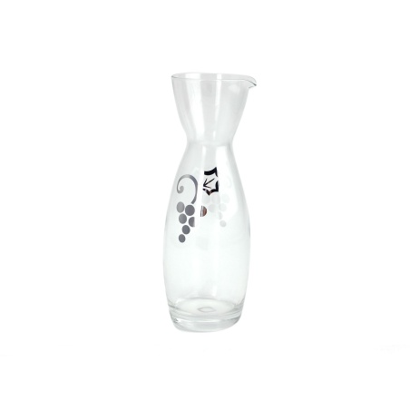 Solido - Carraffa in vetro per vino con dettagli con uva argentata COD: 05140412