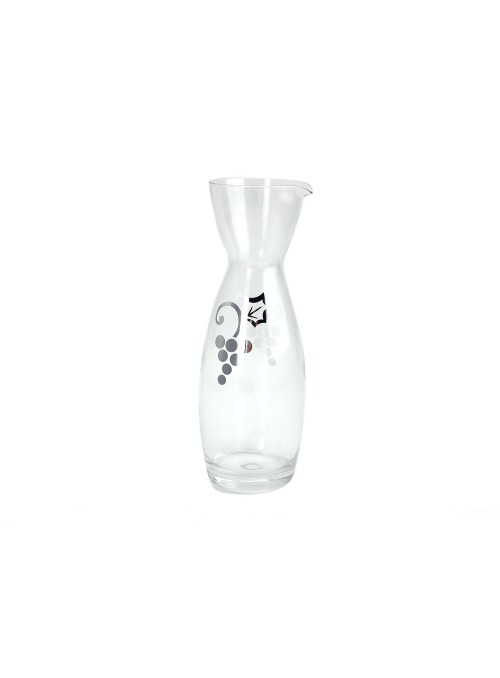 Solido - Carraffa in vetro per vino con dettagli con uva argentata 250ml COD: 05140412