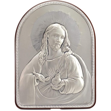 ACCA Sacro Cuore Gesù lamina in argento 925% satinato  COD: 32FT.3