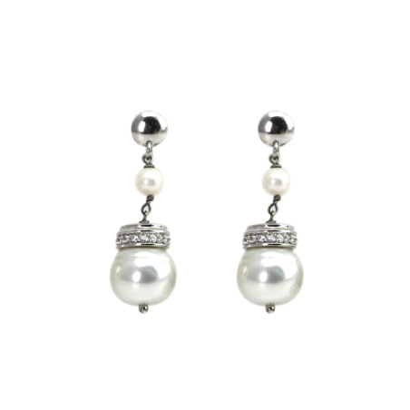 Orecchini in argento 925 con perle e zircone Doma COD: 5117