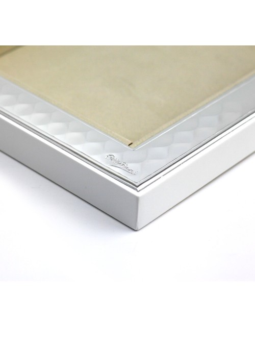 Vuotatasche Ottaviani in legno Bianco e argento laminato misura 13x18 cm COD: 1003VG