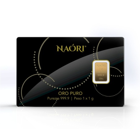 Lingotto d'oro 24KT oro 999 Naori idea regalo per da 1 gramo