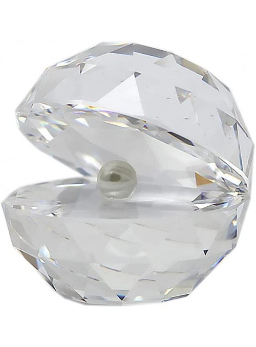Figura ostrica con perla grande in cristallo Swarovski