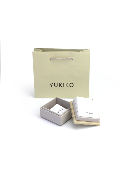 Yukiko -  Collier in oro 750 con e pietra acquamarine - Catenina veneziana bianca - COD: CLD4127Y