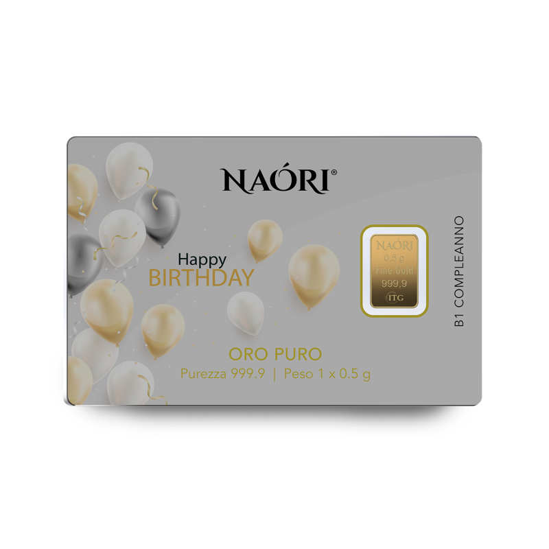 Lingotto d'oro 24KT oro 999 Naori idea regalo per (Compleanno)