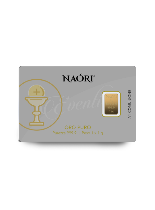 Lingotto d'oro 24KT oro 999 Naori idea regalo per (Comunione)