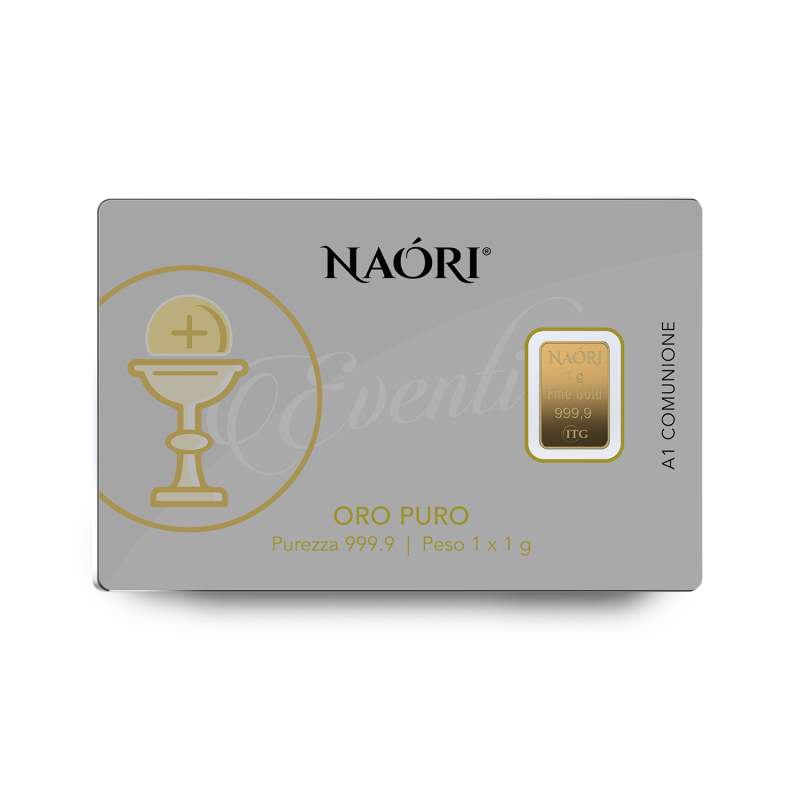 Lingotto d'oro 24KT oro 999 Naori idea regalo per (Comunione)
