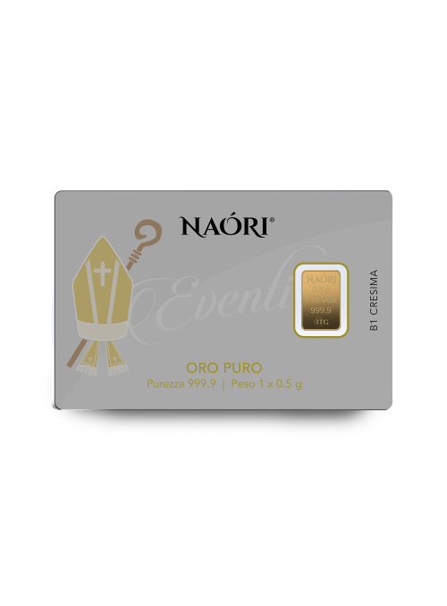 Lingotto d'oro 24KT oro 999 Naori idea regalo per (Cresima)