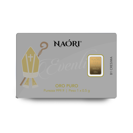 Lingotto d'oro 24KT oro 999 Naori idea regalo per (Cresima)