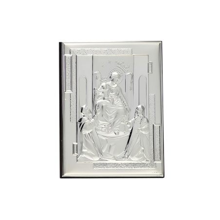 Icona Sacra Madonna di Pompei Laminato in argento 999