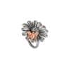 Anello margherita Boccadamo in argento brunito e piccola ape in argento placcato oro rosa BAN007RS