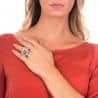 Anello margherita Boccadamo in argento brunito e piccola ape in argento placcato oro rosa BAN007RS
