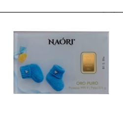 Lingotto d'oro 24KT oro 999.9 Naori idea regalo per Nascita