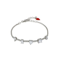 Bracciale in argento con 5 pietre Cuori milano modello Urban Love da donna cod_ 24978538