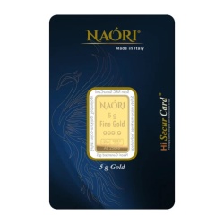 Lingotto d'oro da investimento 24KT oro 999 di 5gr Naori idea regalo